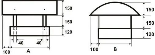 Чертеж колпака на дымоходную трубу Зонт D=130 s=0.5 aisi 304 ФлюГранд