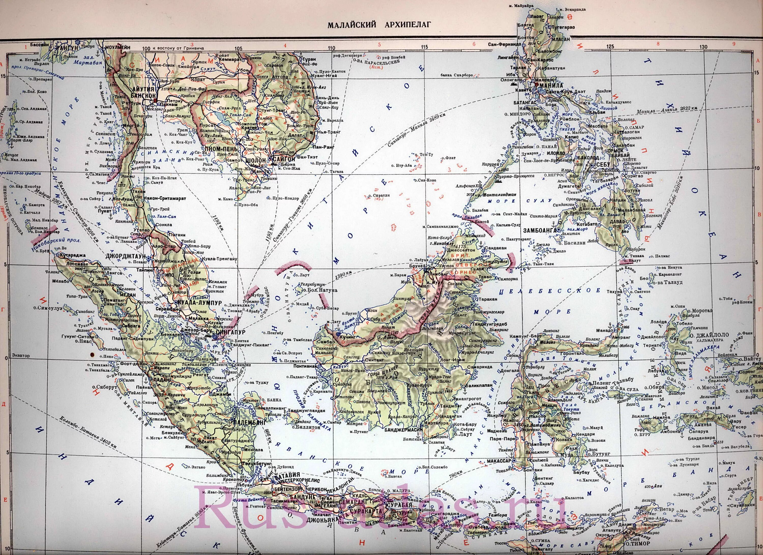 Малайский архипелаг архипелаги. Малайский архипелаг на физической карте. Малайский архипелаг на контурной карте 5 класс. Архипелаг название на карте