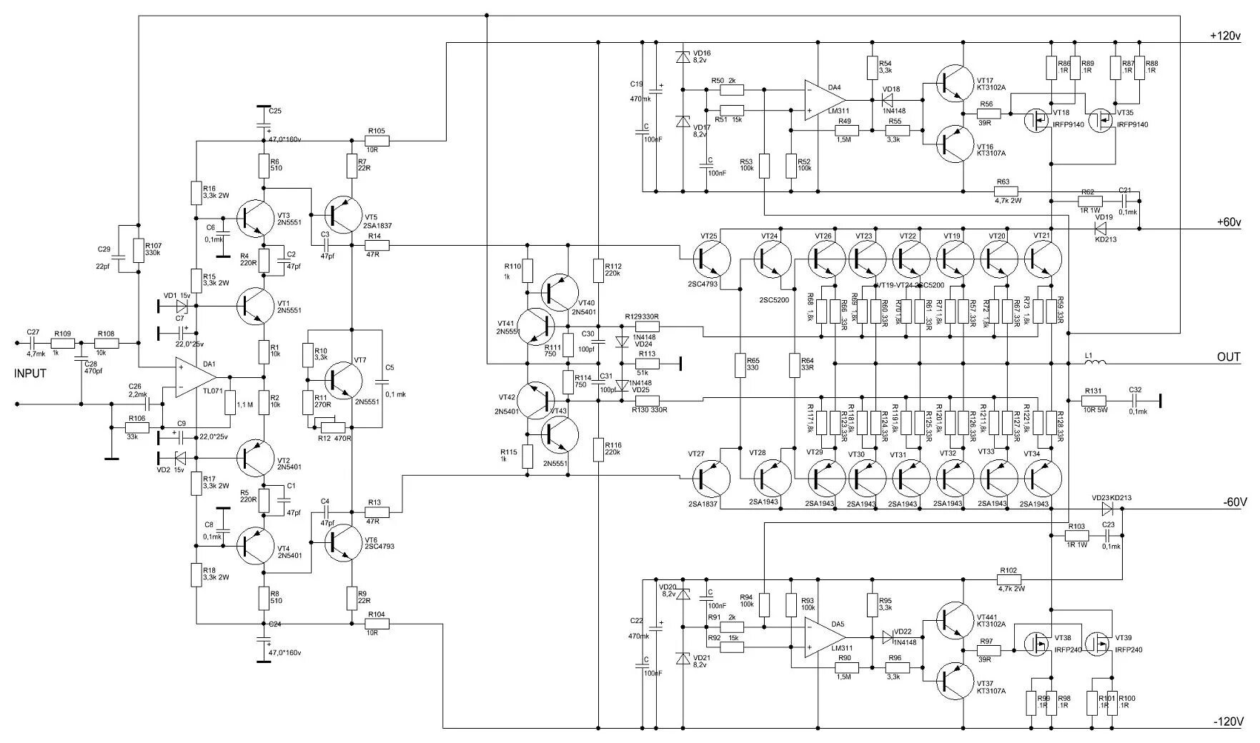 Принципиальные электрические схемы усилителей. Схема усилителя мощности 1000 ватт. Усилитель 500 ватт схема. Усилитель Roxton AA-60 схема. Схема усилителя мощности на 500 ватт.