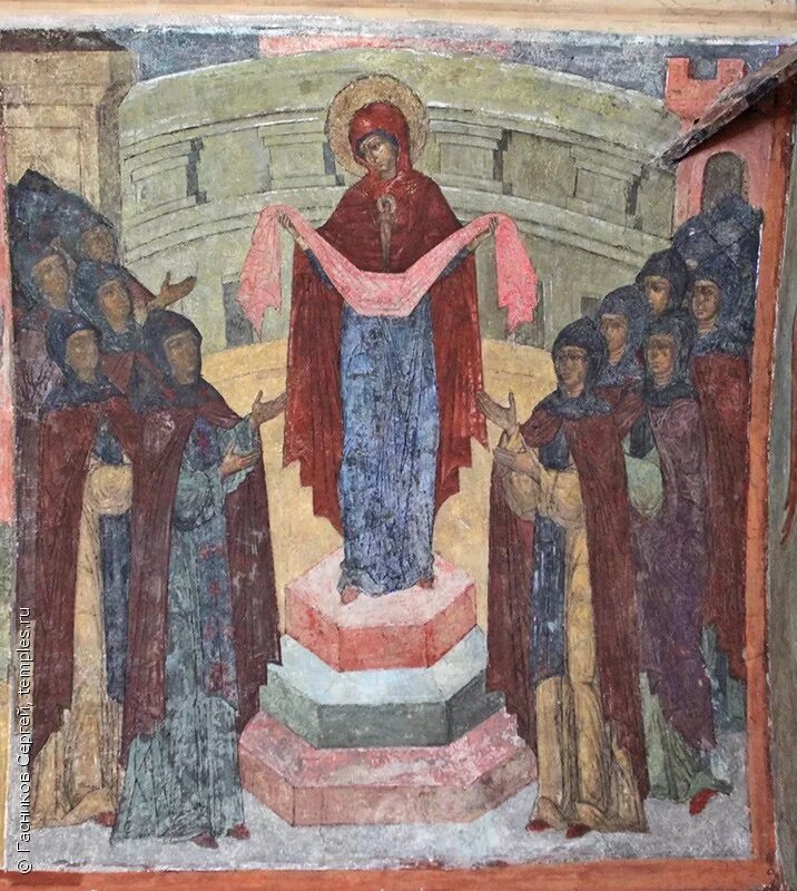 покров богородицы дионисий фреска. покров фреска ферапонтова монастыря. покров богоматери дионисий. дионисий фреска покров пресвятой богородицы. росписи алтаря храма пресвятой богородицы покров.