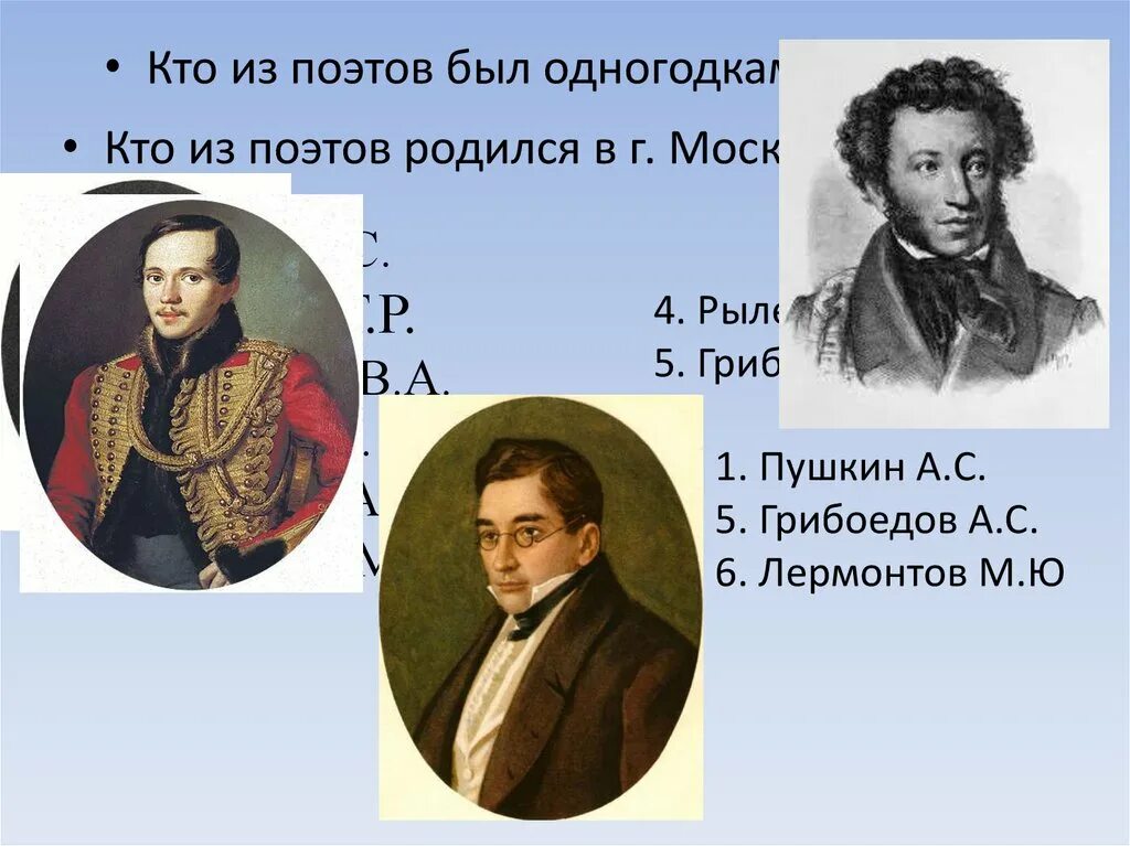 Державин, Грибоедов. Пушкин Грибоедов Жуковский Лермонтов. Кто был поэтом. Пушкин Державин а 3 кто.