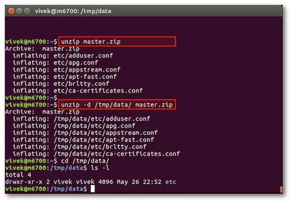 Master archive. Zip file Linux. Zip tar файл линукс. Unzip Linux. Unzip консоль.