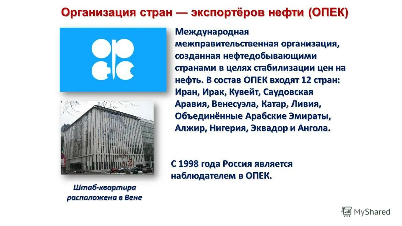 Организация стран экспортеров нефти международные экономические организации. Организация стран экспортеров нефти международные экономические организации. Организация стран экспортеров нефти международные экономические организации. Организация стран - экспортеров нефти (опек) государства – члены. Организация стран экспортеров.
