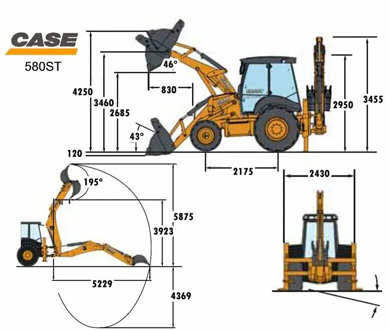 Case 580 St габариты. Кейс 695 St габариты. Экскаватор-погрузчик Case 580st. Погрузчик Case 580st рычаги.