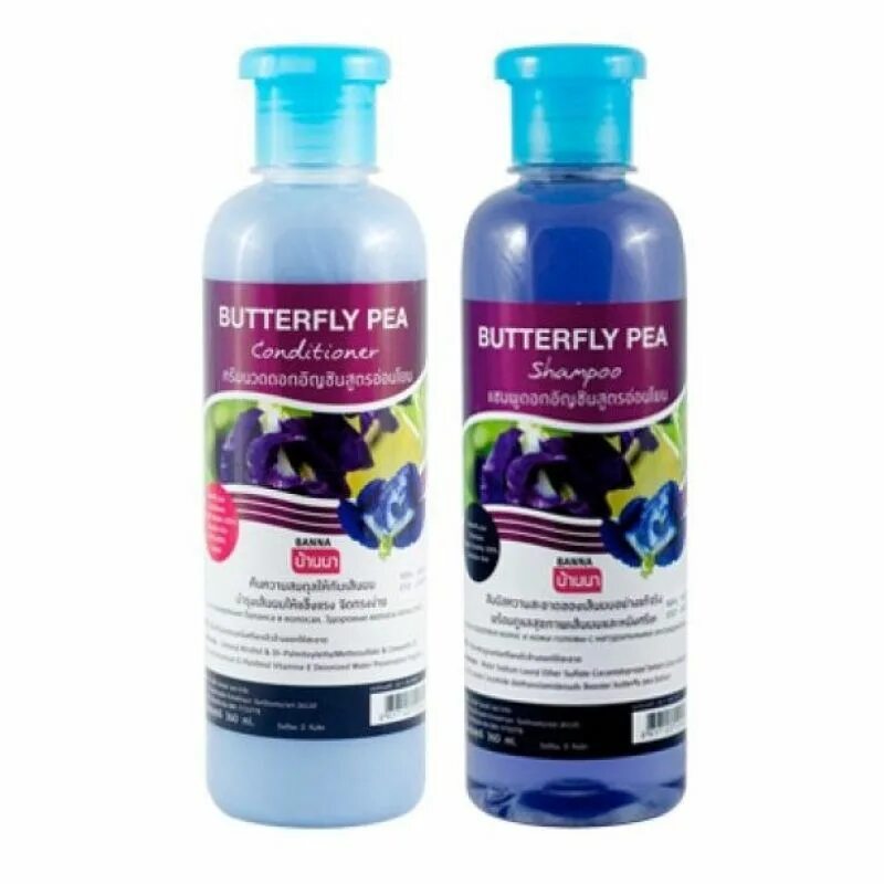 Shampoo Conditioner Banna 2 по 360 мл. Butterfly Pea шампунь. [Banna] шампунь и кондиционер мотыльковый горошек, 2х360. [Banna] шампунь и кондиционер бергамот, 2х360 мл. Набор шампунь и кондиционер для волос