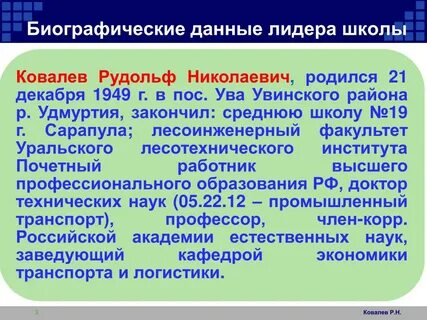 Биографические данные