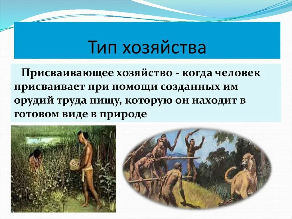 Типы хозяйства присваивающий и производящий. Основные черты присваивающего хозяйства. Присваивающее хозяйство собирательство. Возникновение земледелия. Присваивающее хозяйство и производящее хозяйство.