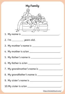 My family worksheets for kids