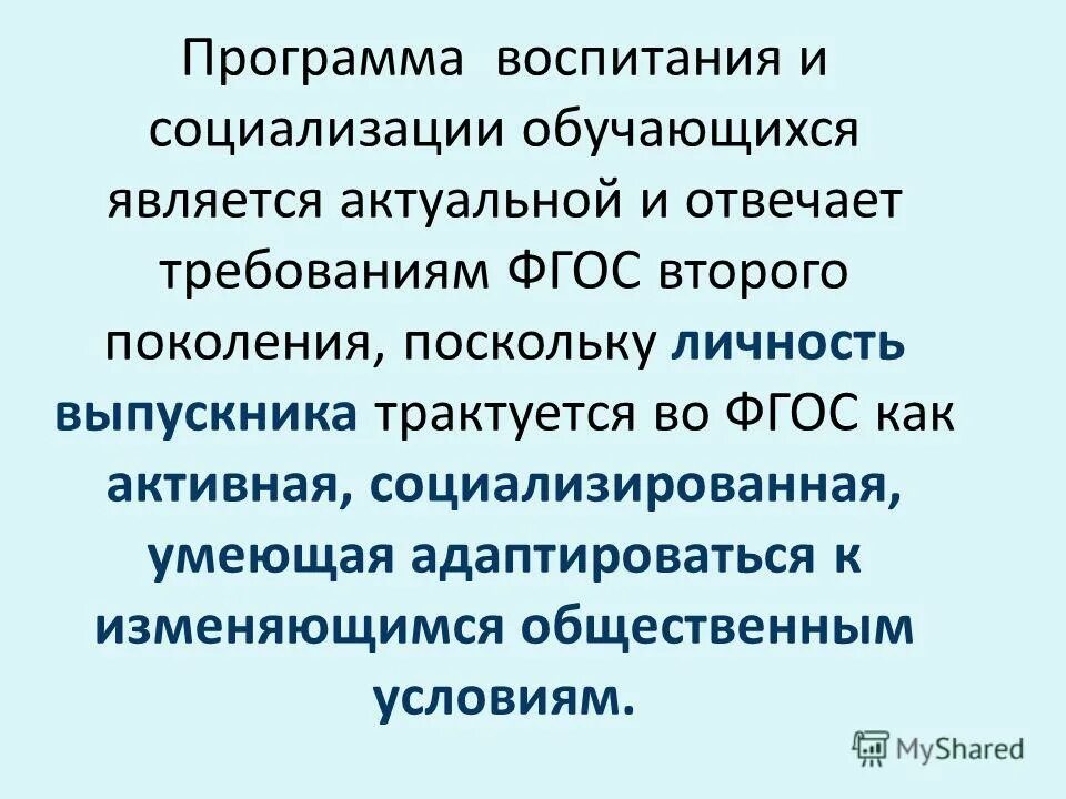 Программа социализация обучающихся. Программа социализация обучающихся