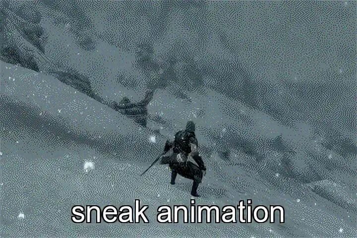 Skyrim sneak animation