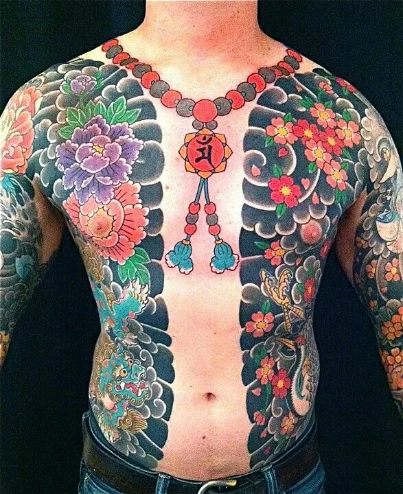 Японское тату на шее. Ирэдзуми. японские татуировки. японские бусы тату. тату якудза.