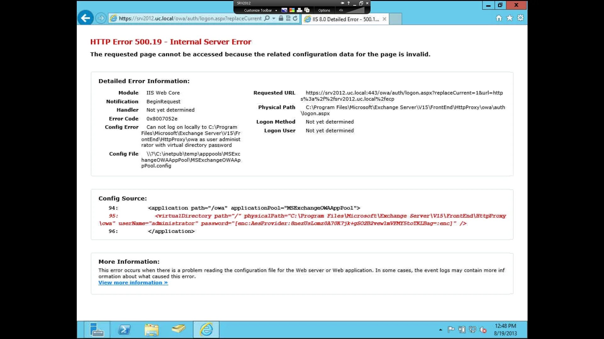 The error in determining. The error in determining