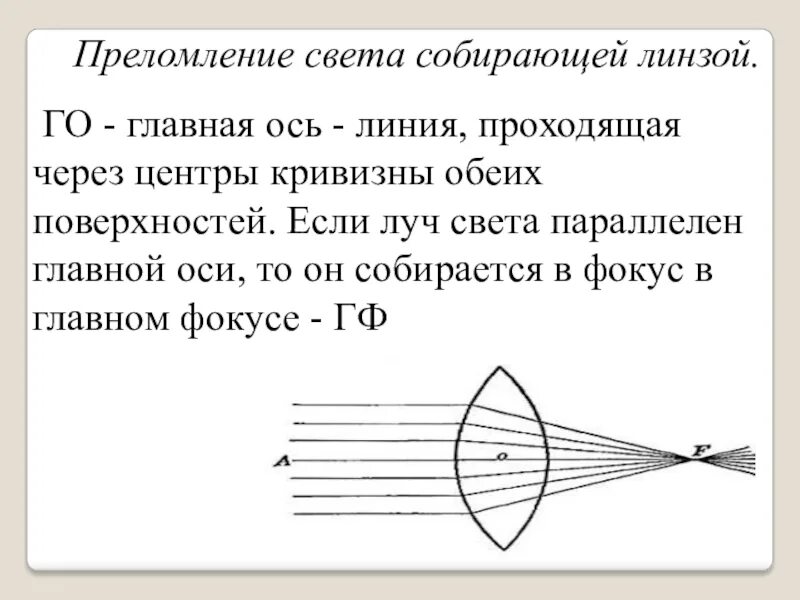 Световой луч через линзу. Преломление света в линзе. Преломление света в собирающей линзе. Предомление света линз. Преломление лучей в линзе.