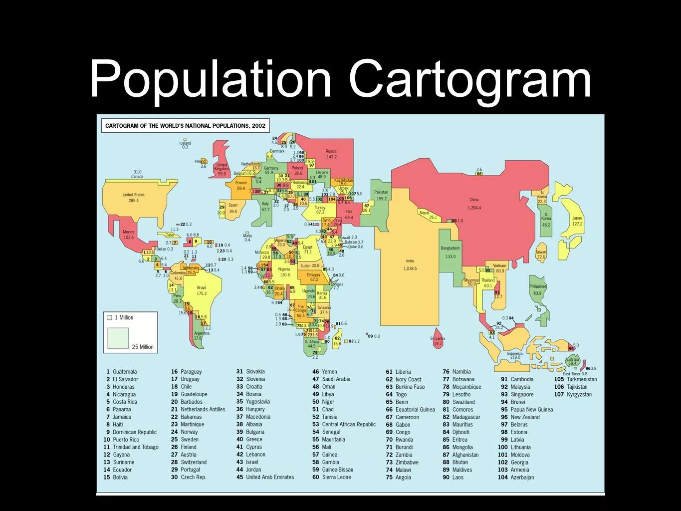 Наибольшая плотность стран