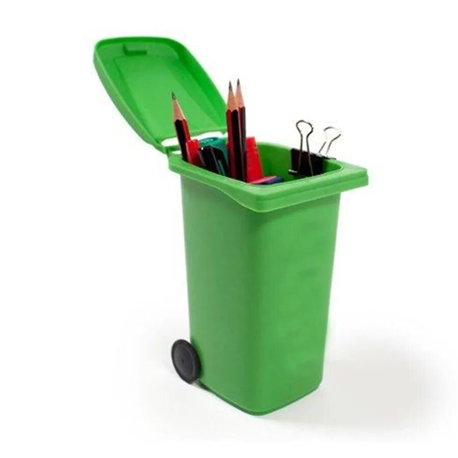 Desk tidy. Wheelie bin desk tidy.