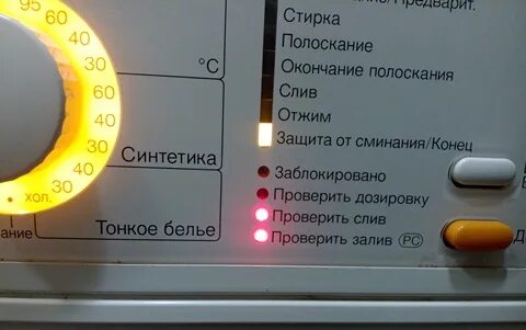 Моргает лампочка полоскание