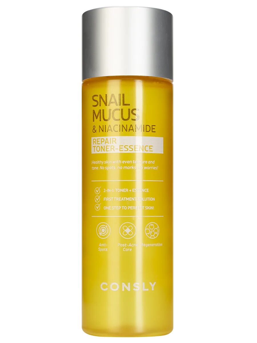 CONSLY Snail mucus & Niacinamide Repair Toner-Essence. CONSLY тонер-эссенция. Омолаживающий тонер-эссенция с черной икрой и золотом, 200мл, CONSLY. CONSLY тонер-эссенция с муцином улитки и ниацинамидом.