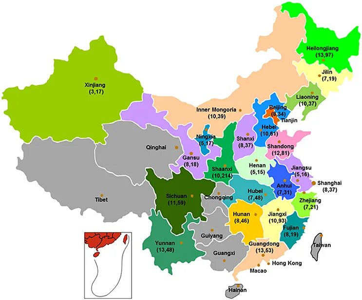 Map of china. Карта Китая. Карта китайских провинций. Провинции Китая на английском. Карта Китая с провинциями.