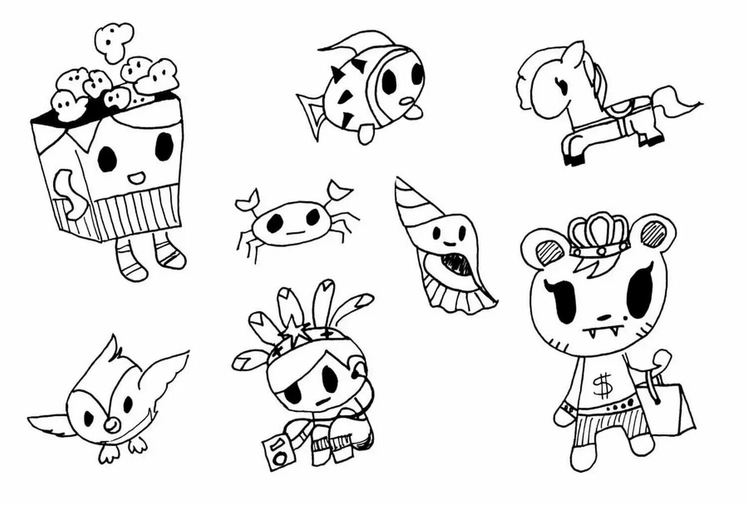 ТОКИДОКИ персонажи раскраска. Tokidoki раскраска. Раскраска тока бока. Раскраска тока бока персонажи