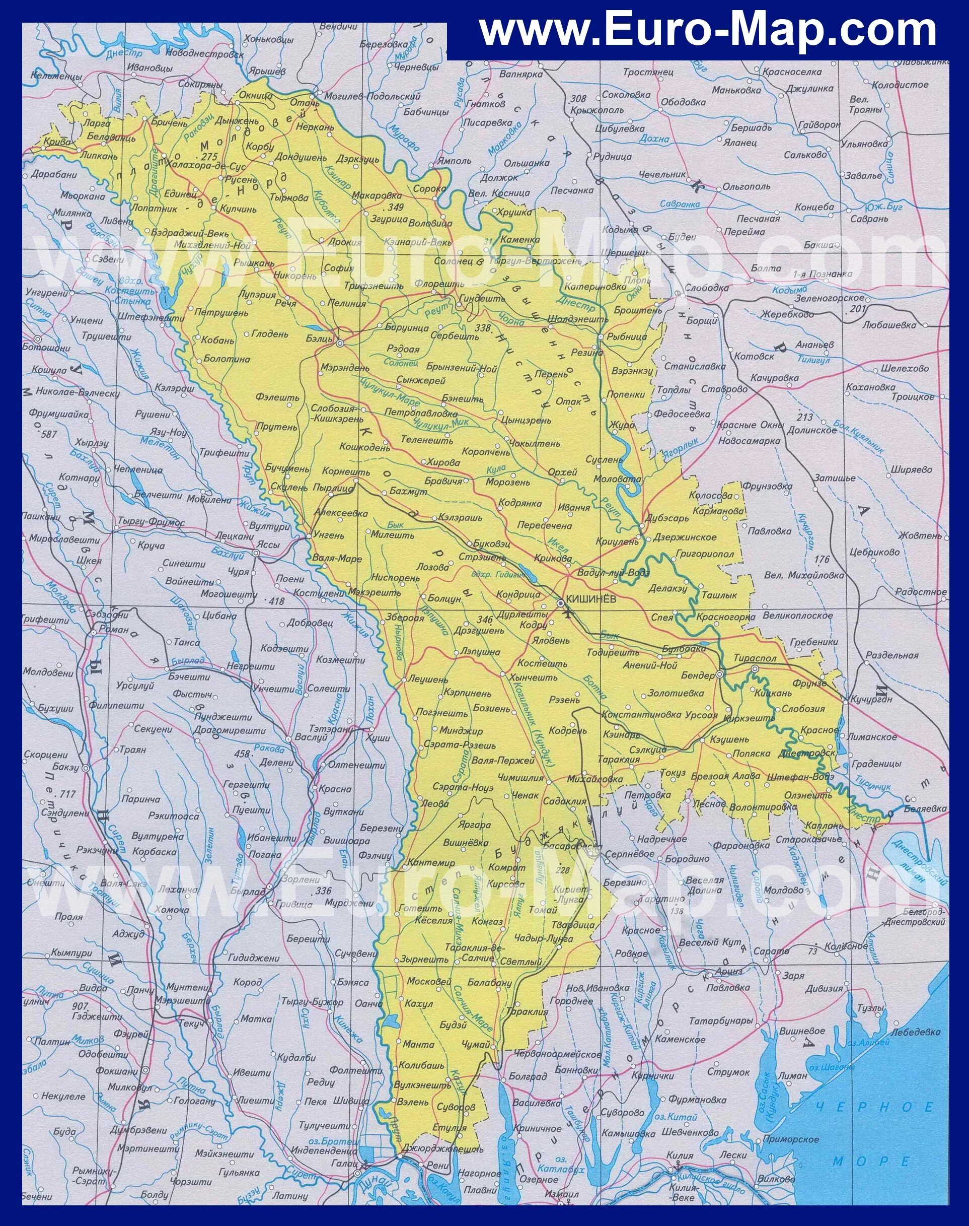 Карта Молдавии и Приднестровья. Карта автодорог Молдавии. Гагаузия на карте Молдовы. Гагаузия и Приднестровье на карте Молдавии.