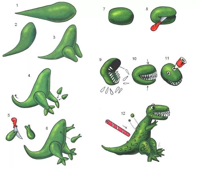Как лепить динозавров. Лепка динозавров из пластилина пошагово. Динозавр из пластилина для детей пошагово. Слепить динозавра из пластилина пошагово. Динозавр рекс из пластилина пошагово.