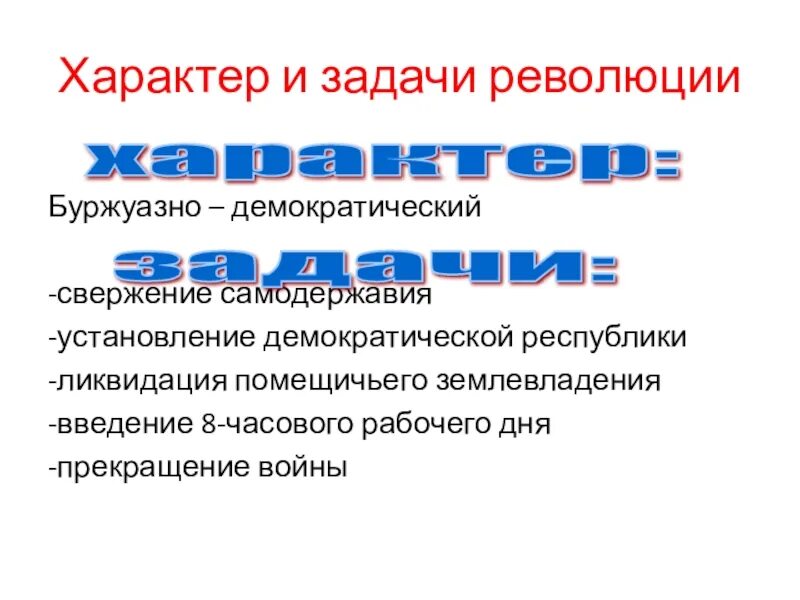 Буржуазно-демократический характер это. Задачи и характер революций. Буржуазно демократический характер революции. Свержение самодержавия и установление Демократической Республики. Буржуазный демократ