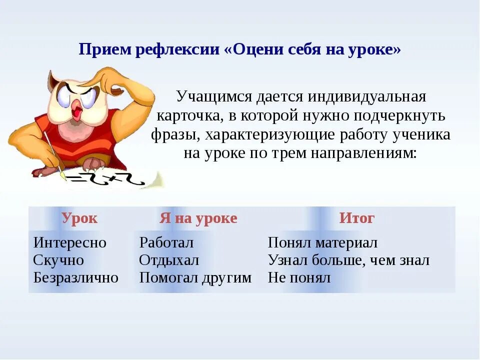 Приемы рефлексии на уроке. Обратная связь на уроке и оценивание учащихся. Методы рефлексии на уроке. Оценивание на уроке. Приемы рефлексии на уроках в начальной