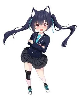 Длинные волосы, Чёрные волосы, Соло, Школьная униформа. фильтр. 