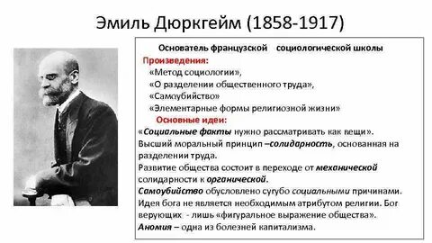 Социологические теории дюркгейма