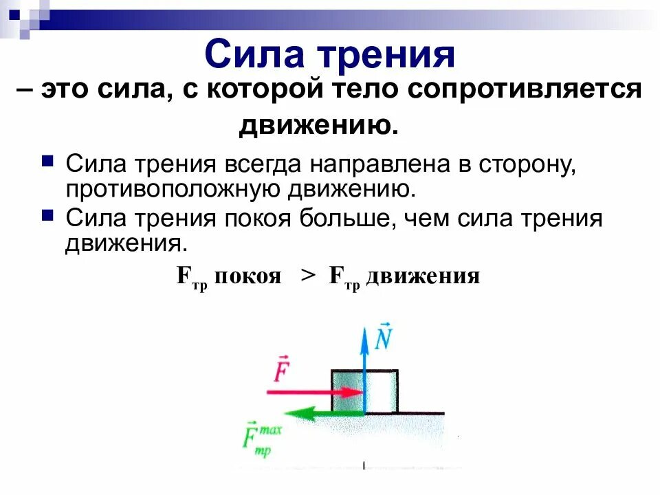 Трение это сила действующая на тело