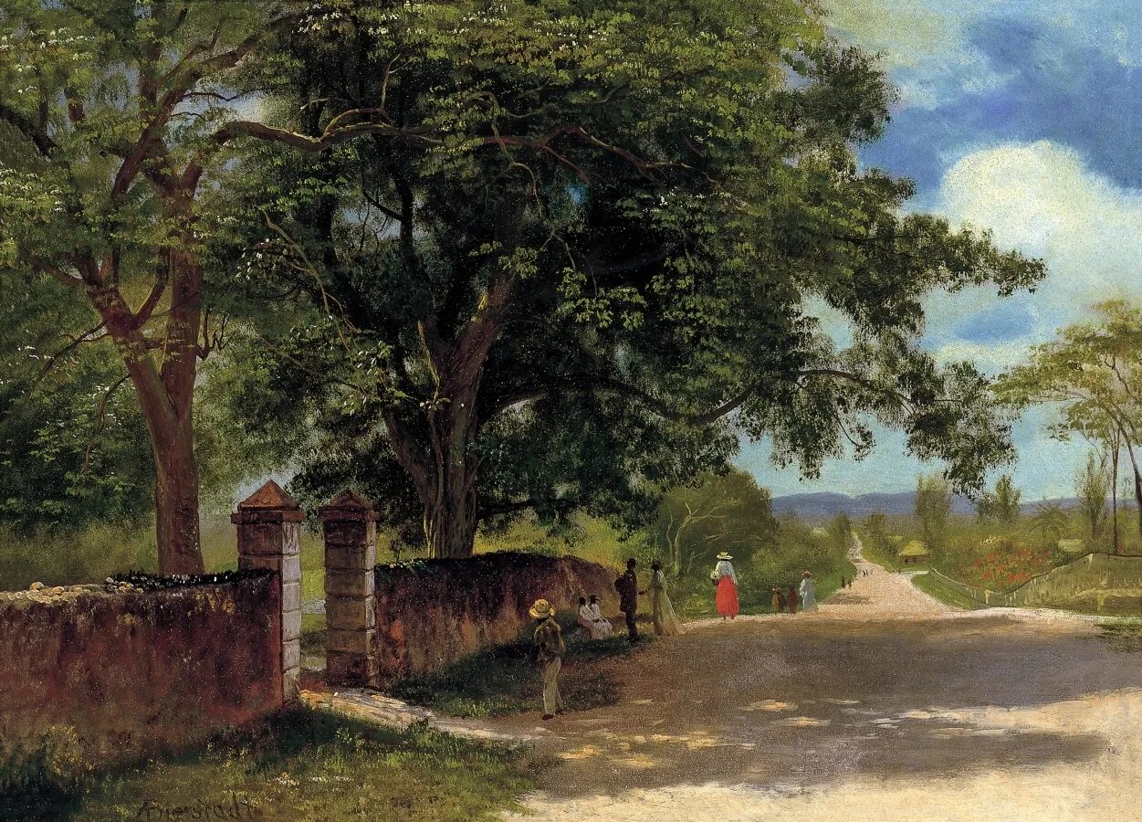 Пейзажный сюжет. Albert Bierstadt (American, 1830-1902). Альбер де Лаво.