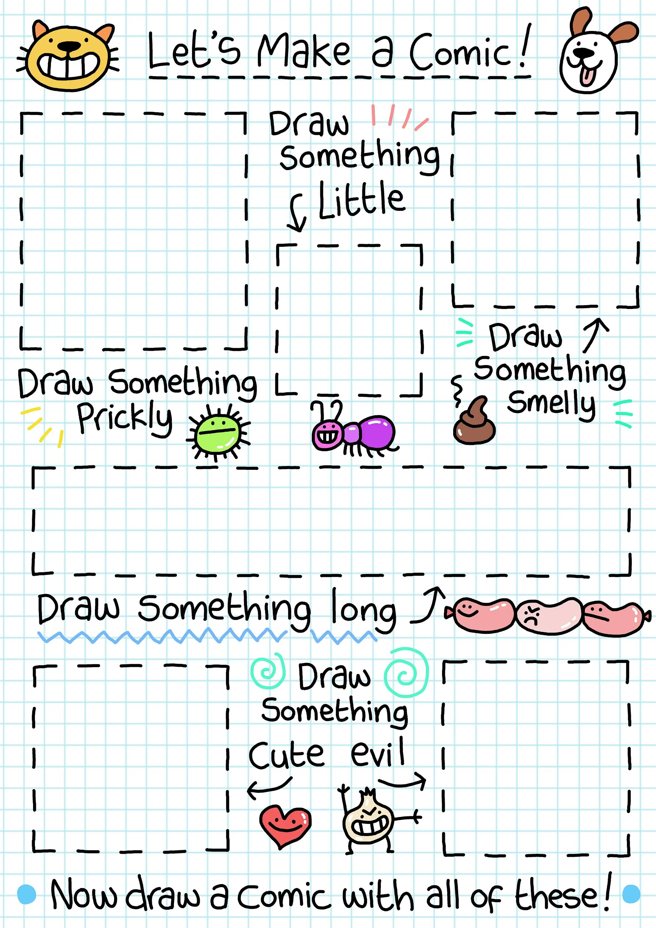 Comics Worksheet. Write a Comic Worksheets. Comics Worksheets for Kids. Draw something.