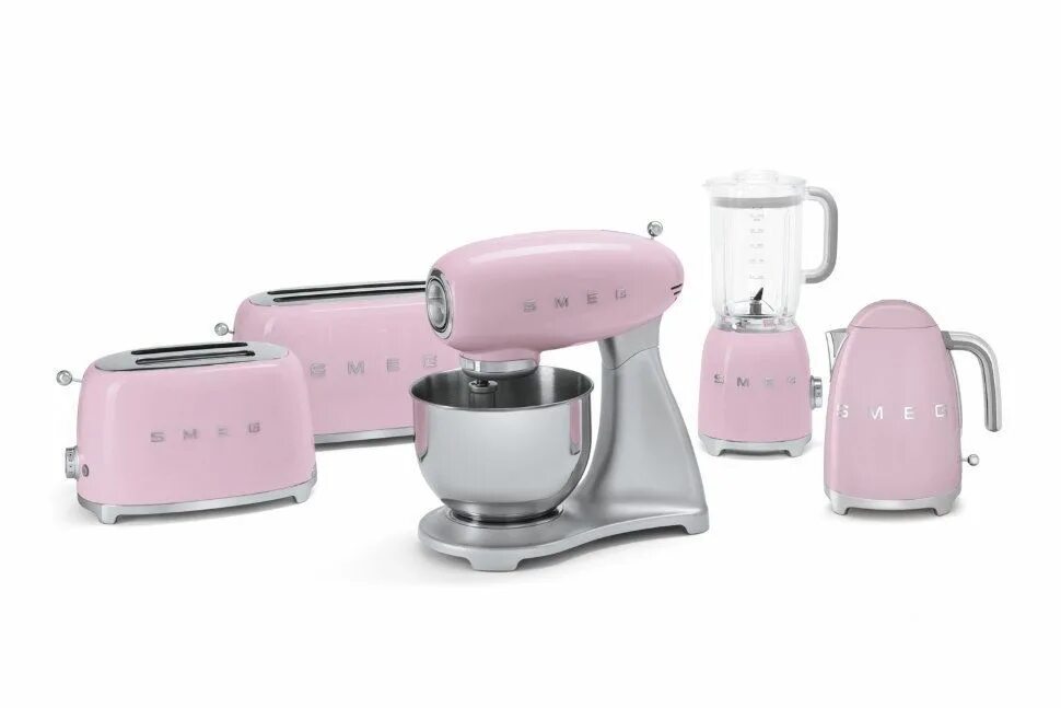 Техника для кухни сайт. Тостер Smeg tsf01creu. Блендер Smeg BLF 01 Creu. Смег блендер розовый. Smeg tsf01creu, серый.