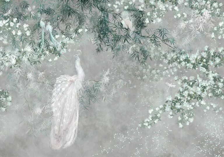 Ab 124. фрески и фотообои, каталог ботаника, арт. обои affresco ab124-col1. Ab 124. афреско павлин.