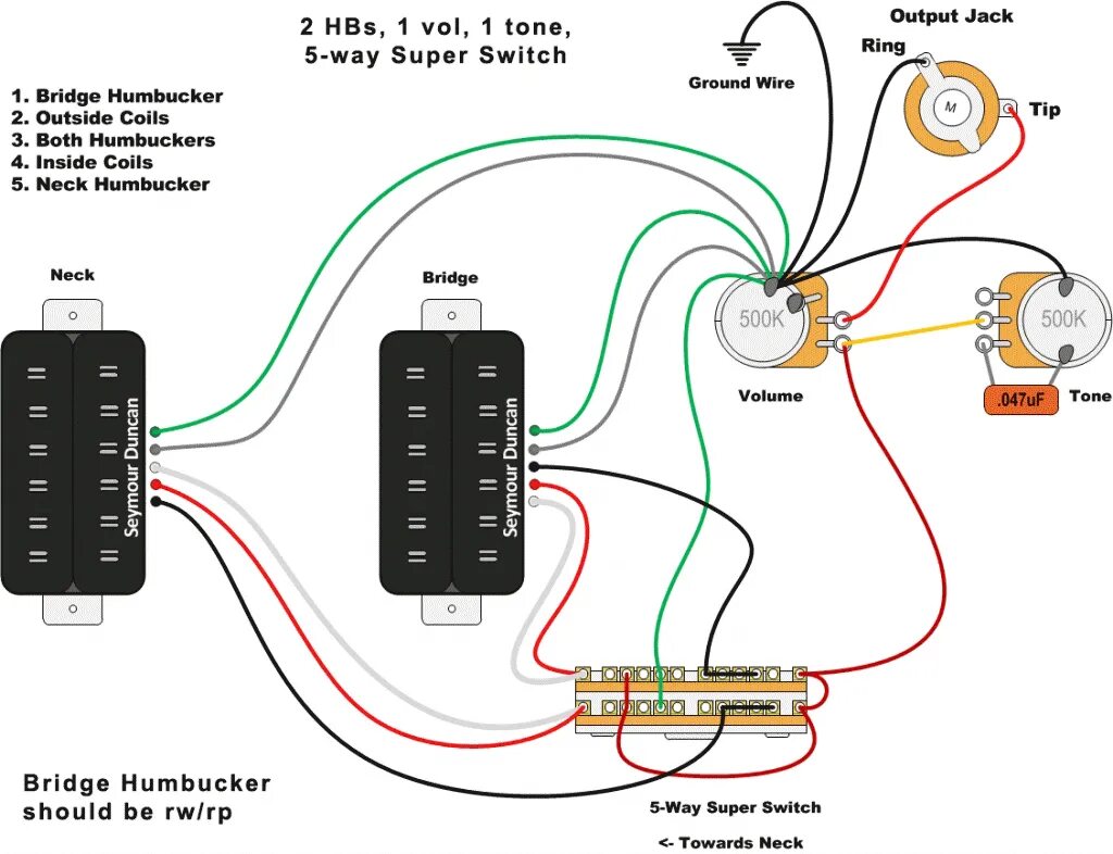 Распайка активного и пассивного звукоснимателя Bass Wiring Diagrams