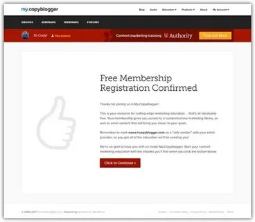 Confirm registration