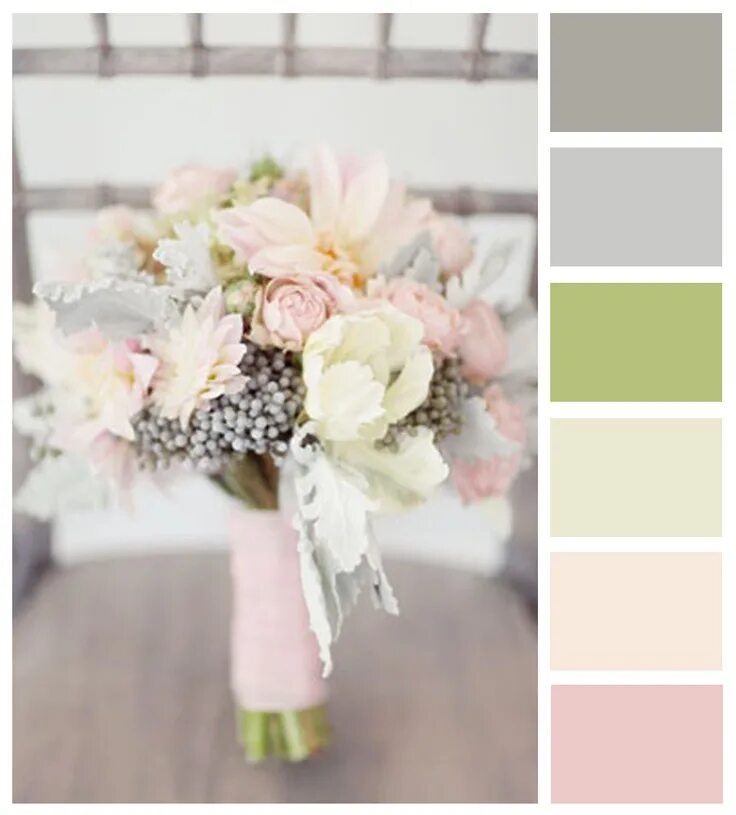 Beautiful wedding bouquet in pastel colours Маленькие свадебные букеты, Винтажна