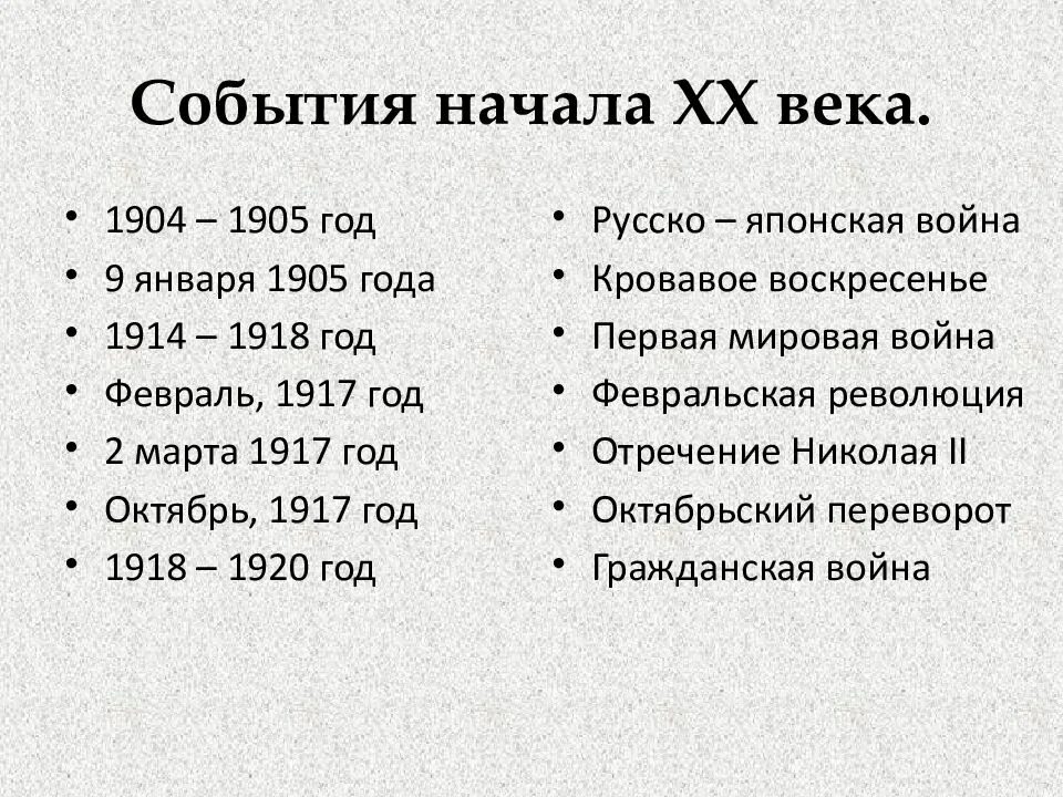 20 век история россии основные