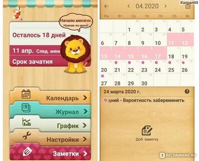 Трекер периодов мой календарь