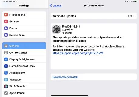 Установка обновления ios