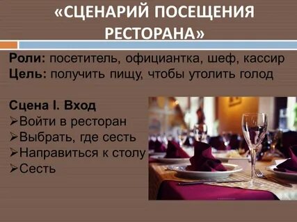 Сценарий кафе