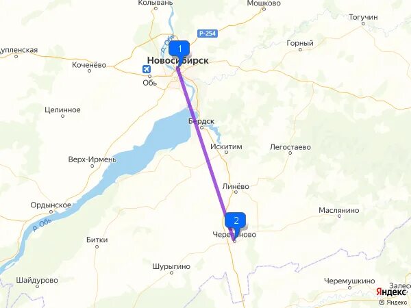 Сколько километров до черепаново
