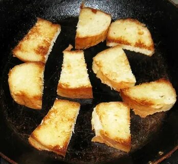 Гренки из белого хлеба для супа