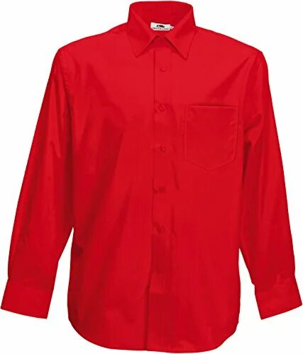 Красная рубашка фото Curved Hem Button Long Sleeve Shirt Внеха в 2019 г.