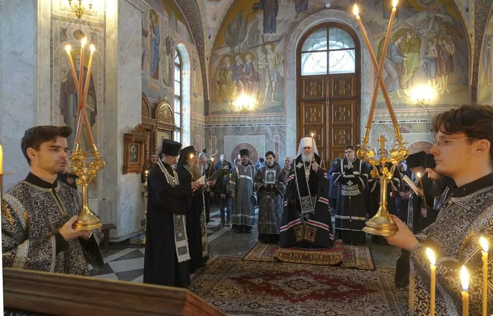 Панагия епископа. Первый день поста вечерняя служба