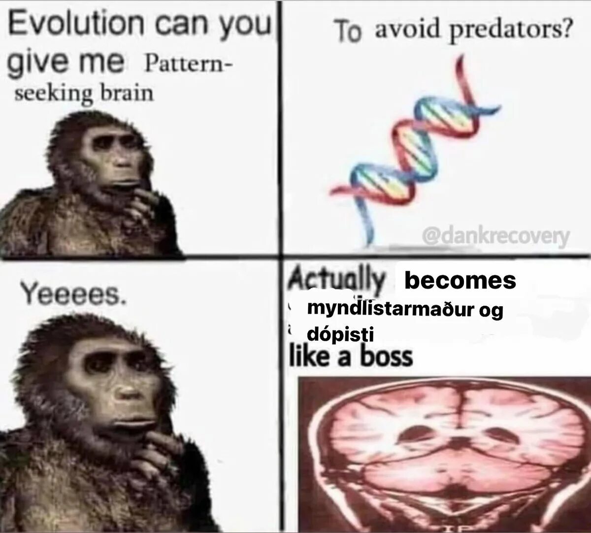 Evolution can you give me pattern seeking Brain. Evolution can you give me. Pattern seeking Brain. Эволюция Мем. Can you please give me a