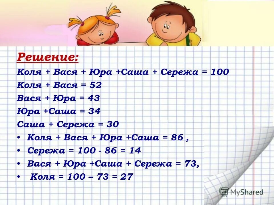 Коля решала. Вместе решить задание. Коля решил. Коля занят. Коля решил.