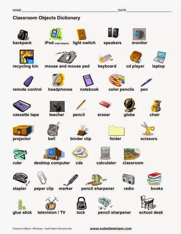Dictionary object. Classroom objects vocabulary. classroom objects vocabulary с переводом. тема урока classroom objects. classroom objects name.