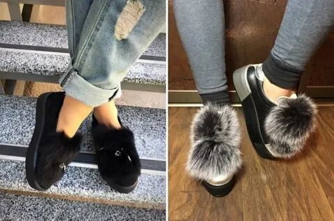 Лоферы с мехом с чем носить
