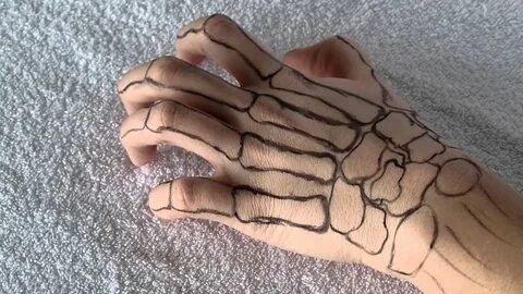 The Best 28 Skeleton Drawing On Hand Tutorial - Madre Wallpaper